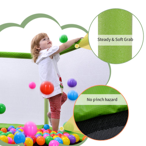 Image of MRS 55” Toddlers Trampoline with Safety Enclosure Net and Balls