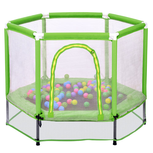 MRS 55” Toddlers Trampoline with Safety Enclosure Net and Balls
