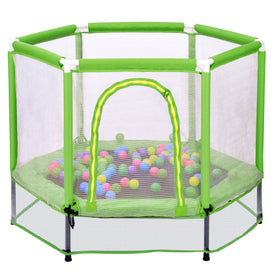 MRS 55” Toddlers Trampoline with Safety Enclosure Net and Balls