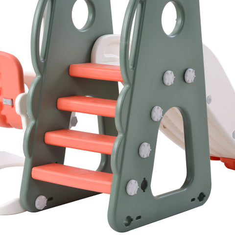 Image of 6 in 1 Toddler Slide Adjustable Swing Set with Basketball Hoop & Golf
