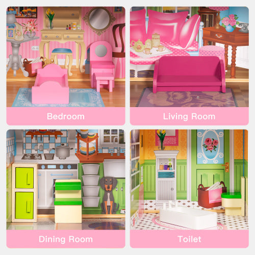 Kaba Kids Dreamy Dollhouse for Kids，Great Gift for Birthday，Christmas