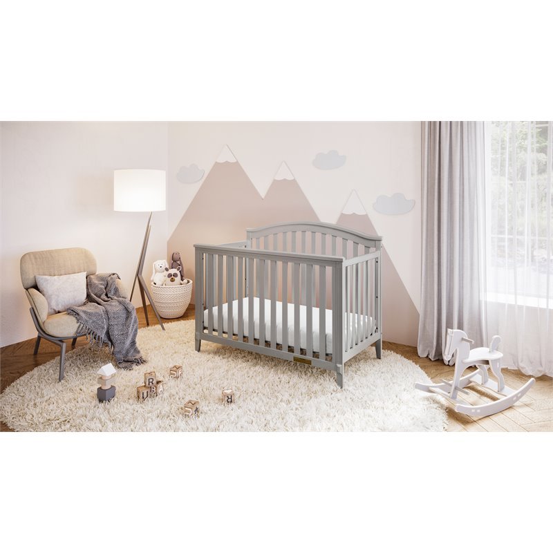 AFG Baby Furniture Kali II 4-in-1 Convertible Crib in Grey