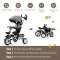 Costway 6-in-1 Detachable Kids Baby Stroller Tricycle with Canopy and Safety Harness