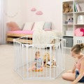 Image of Costway 6 Panel Wall-mount Adjustable Baby Safe Metal Fence Barrier