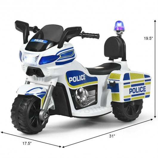 Costway 6V 3-Wheel Kids Police Ride On Car