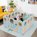 Costway Foldable Baby Safety Play Yard with Lockable Gate
