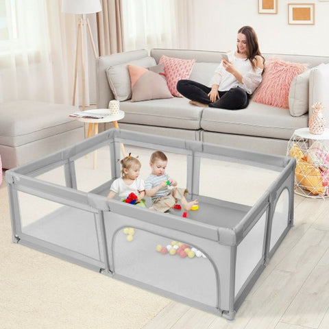 Image of Costway Extra-Large Safety Baby Fence with 50 Ocean Balls