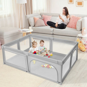 Costway Extra-Large Safety Baby Fence with 50 Ocean Balls