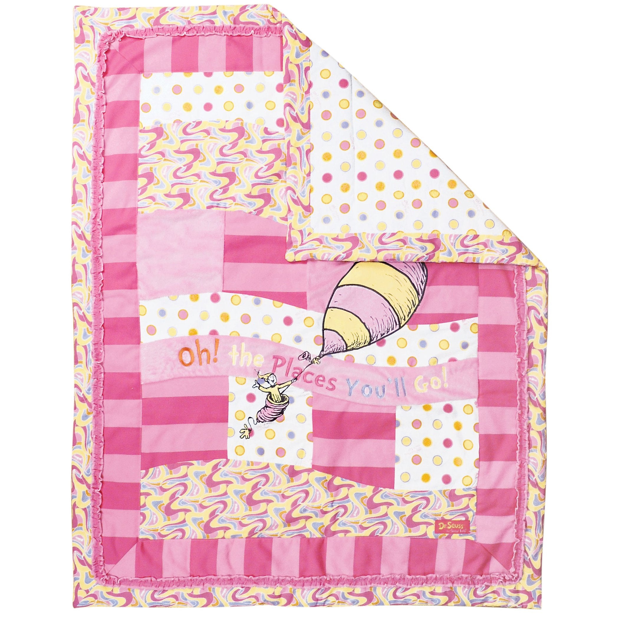 Trend Lab Dr. Seuss Oh, the Places You'll Go! Pink 3 Piece Crib Bedding Set
