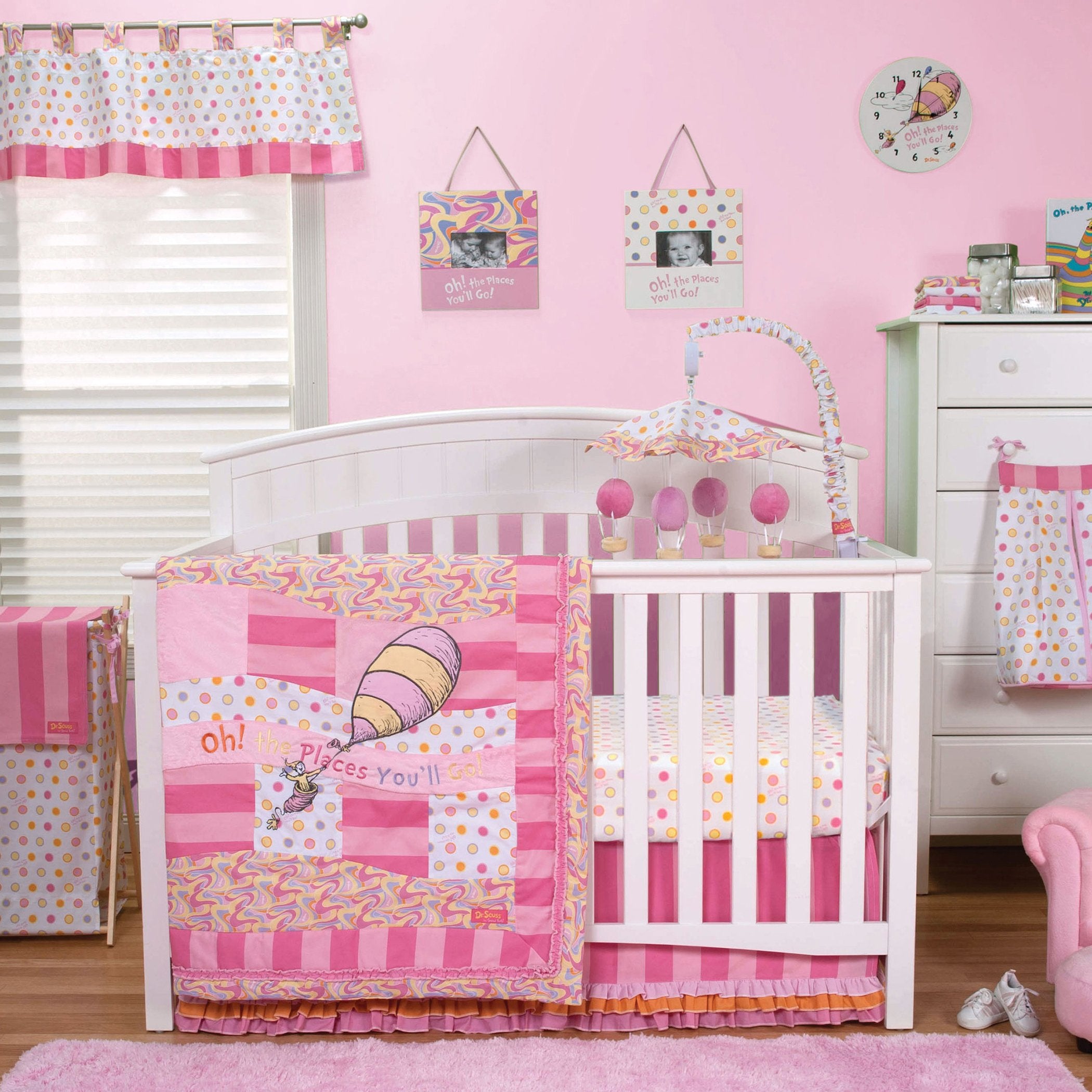 Trend Lab Dr. Seuss Oh, the Places You'll Go! Pink 3 Piece Crib Bedding Set