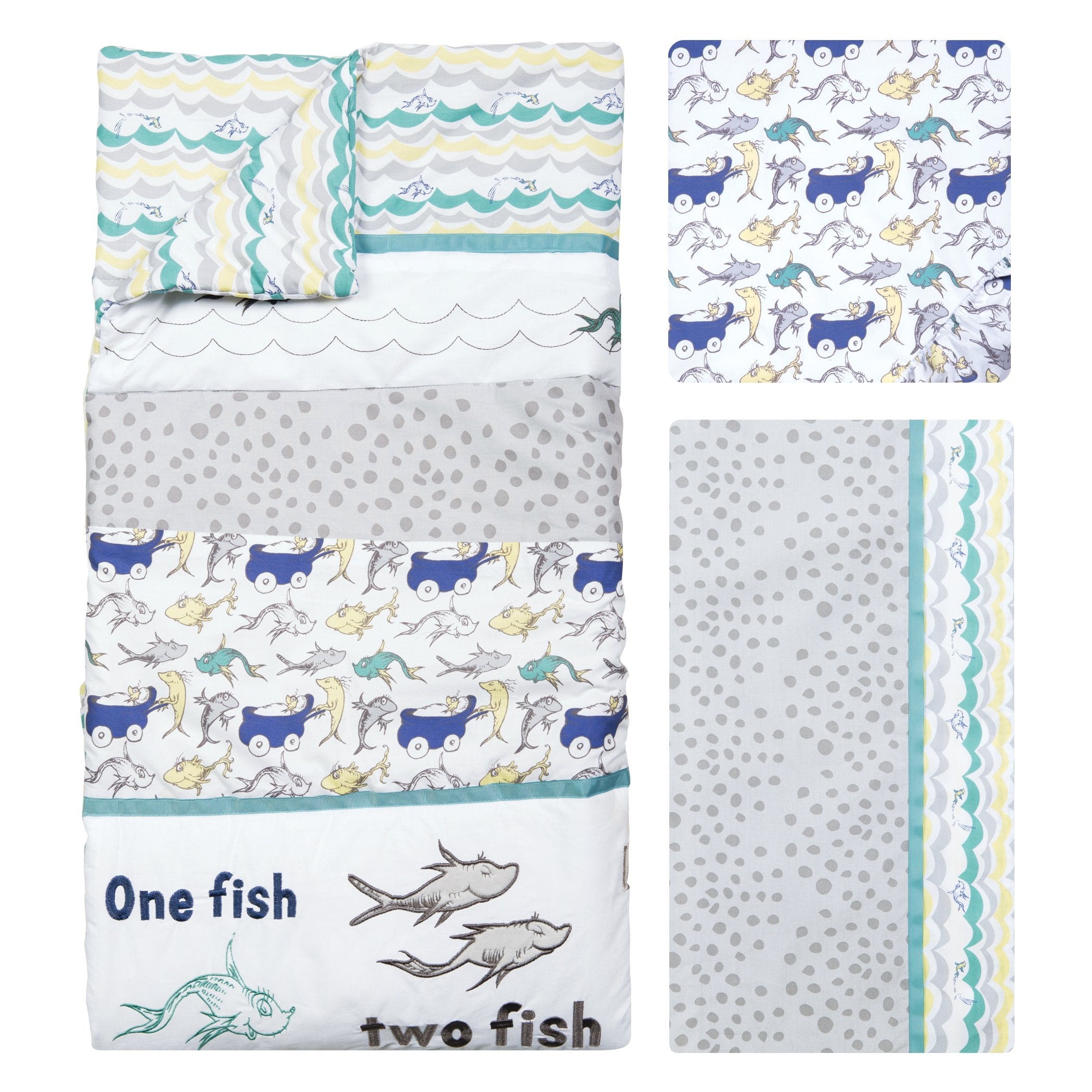 Trend Lab Dr. Seuss New Fish 5 Piece Crib Bedding Set