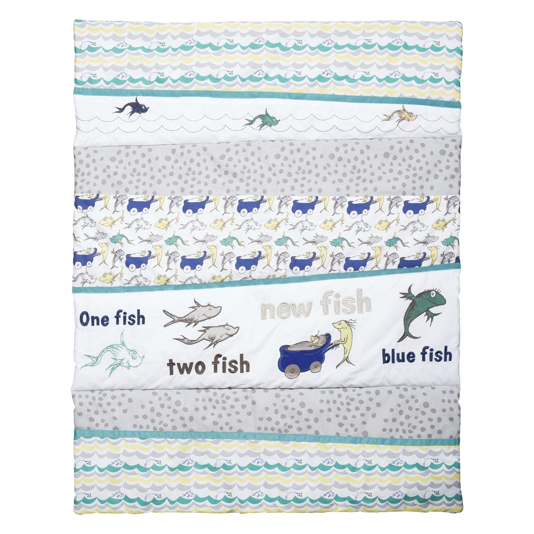 Trend Lab Dr. Seuss New Fish 5 Piece Crib Bedding Set