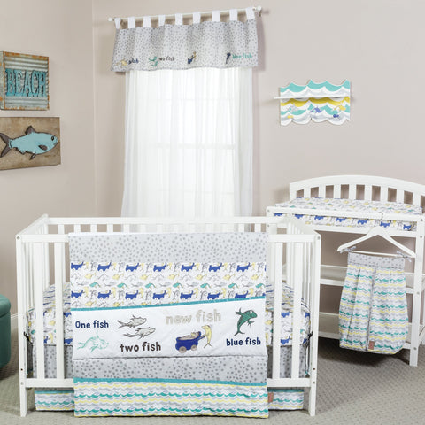 Image of Trend Lab Dr. Seuss New Fish 5 Piece Crib Bedding Set