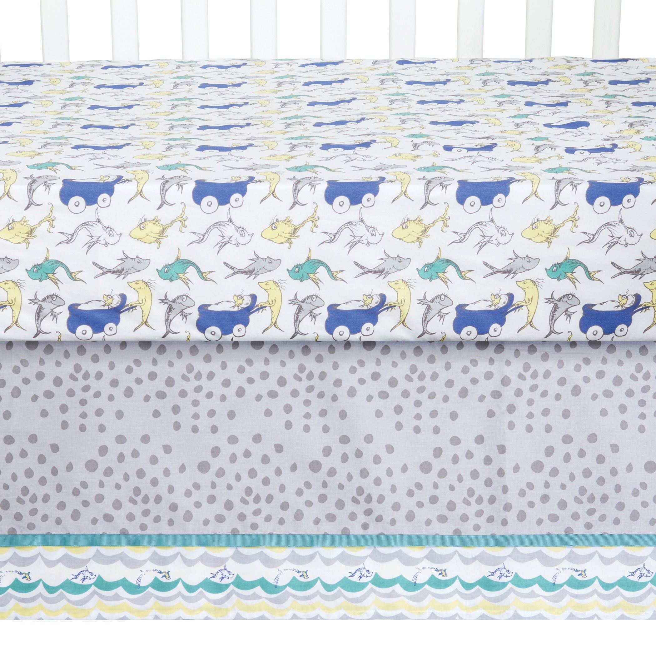 Trend Lab Dr. Seuss New Fish 5 Piece Crib Bedding Set