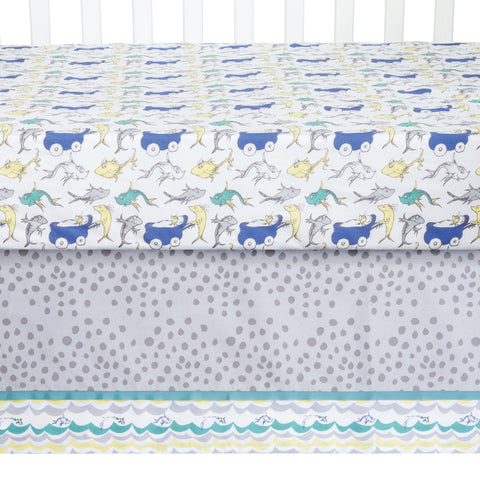 Image of Trend Lab Dr. Seuss New Fish 5 Piece Crib Bedding Set
