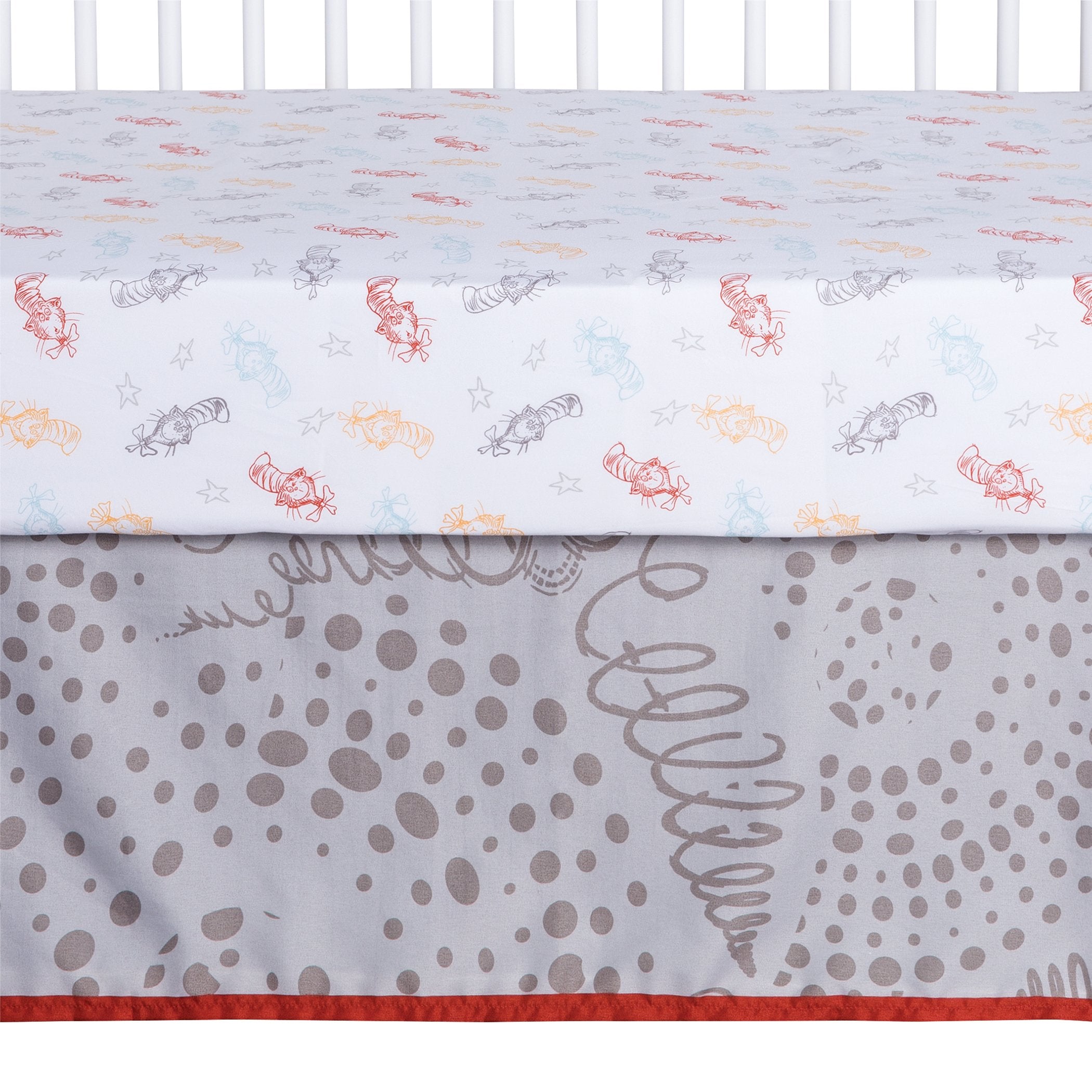 Trend Lab Dr. Seuss Peek-a-Boo Cat in the Hat 4 Piece Crib Bedding Set