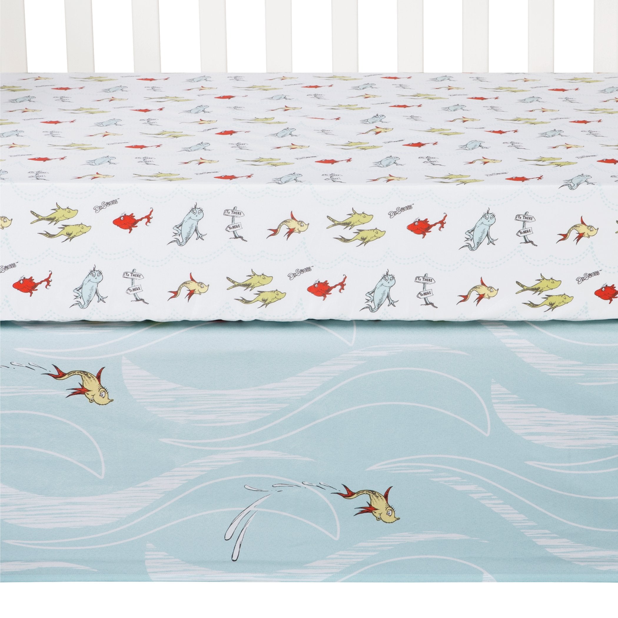 Trend Lab Dr. Seuss One Fish Two Fish 4 Piece Crib Bedding Set