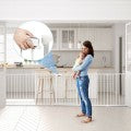 Image of Costway 6 Panel Wall-mount Adjustable Baby Safe Metal Fence Barrier