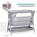 Costway Adjustable Baby Bedside Crib with Large Storage