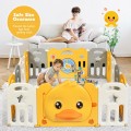 Costway 16-Panel Foldable Baby Playpen with Sound
