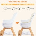 Image of Costway 3-in-1 Convertible Wooden Baby High Chair