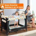 Costway 4-in-1 Convertible Portable Baby Playard with Changing Station