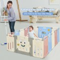 Costway 16-Panel Foldable Baby Playpen Kids Activity Centre
