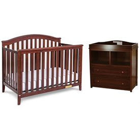 AFG Baby Kali II 4-in-1 Convertible Crib with Leila 2-Drawer Changer in Espresso