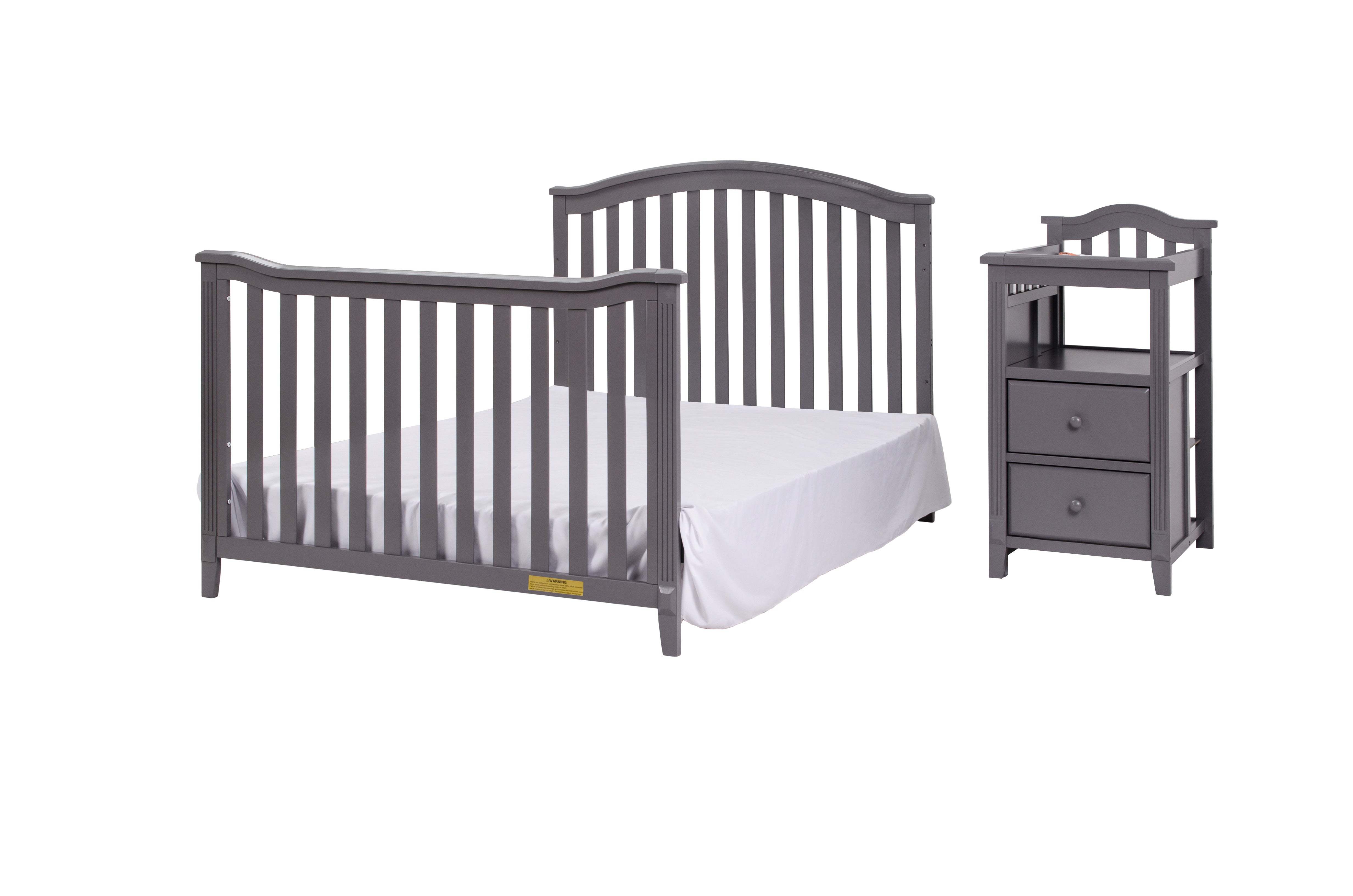 AFG Baby Furniture Athena Kali 4-in-1 Crib and Changer in Gray