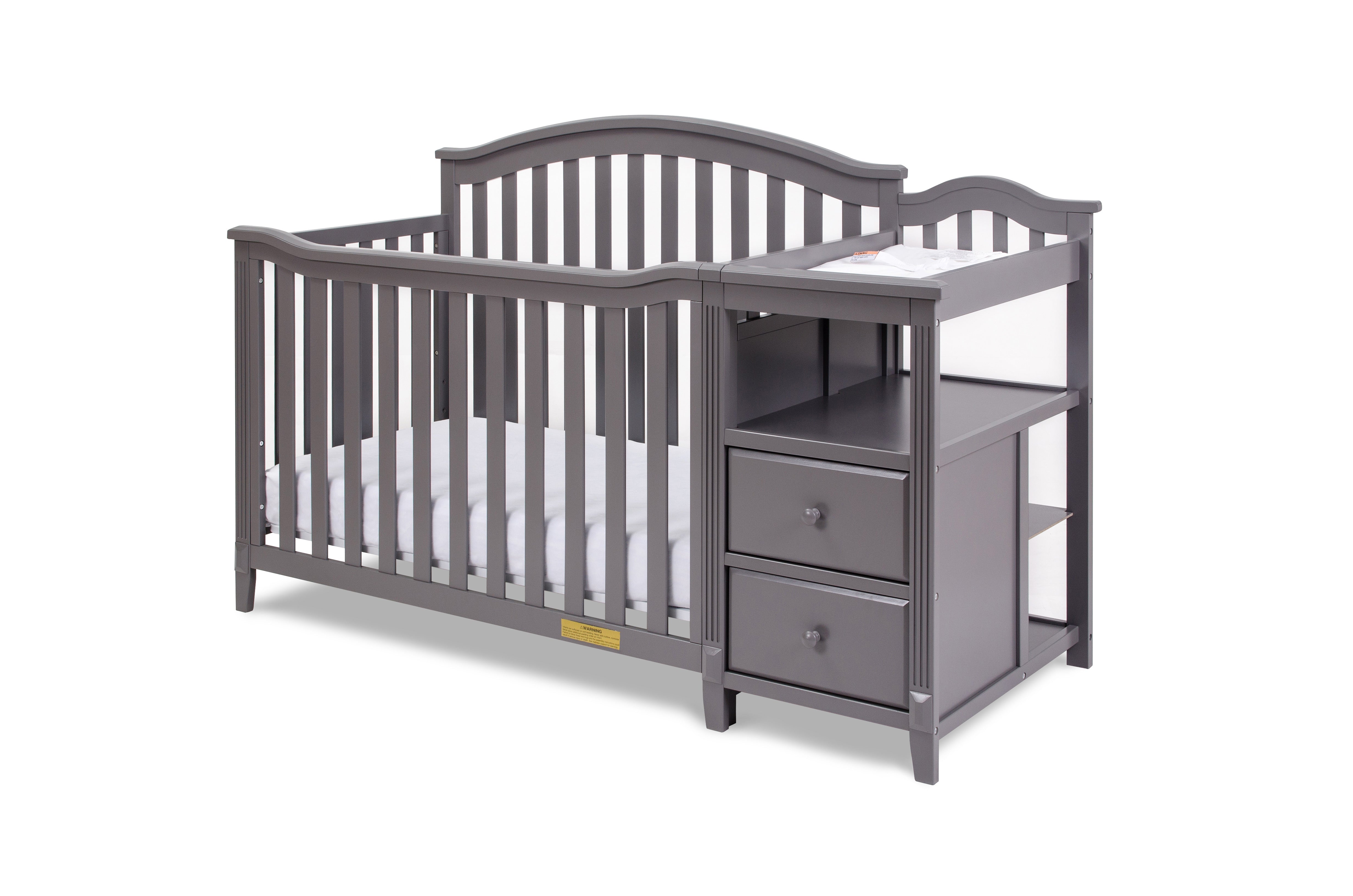 AFG Baby Furniture Athena Kali 4-in-1 Crib and Changer in Gray