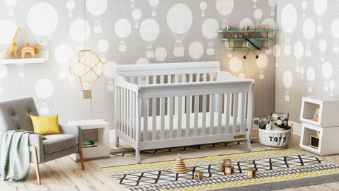Image of AFG Baby Alice 4-in-1 Convertible Crib with Leila 2-Drawer Changer in White