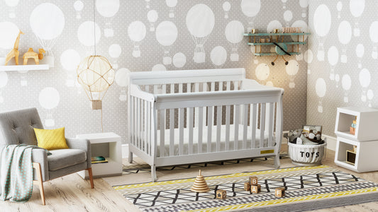 AFG Baby Alice 4-in-1 Convertible Crib with Leila 2-Drawer Changer in White
