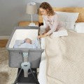 Costway Adjustable Baby Bedside Crib with Large Storage