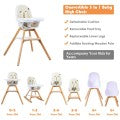 Image of Costway 3-in-1 Convertible Wooden Baby High Chair