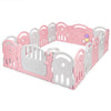 Costway 16-Panel Baby Playpen with Music Box & Basketball Hoop