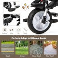 Costway 6-in-1 Detachable Kids Baby Stroller Tricycle with Canopy and Safety Harness