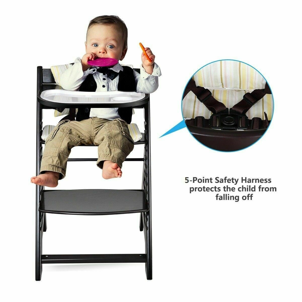 Costway Adjustable  Baby High Chair with Removable Tray