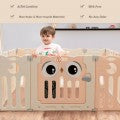 Costway 14-Panel Baby Playpen Kids Activity Center Foldable Play Yard with Lock Door
