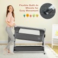 Costway Baby Bed Side Crib Portable Adjustable Infant Travel Sleeper Bassinet