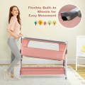 Costway Baby Bed Side Crib Portable Adjustable Infant Travel Sleeper Bassinet