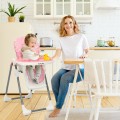 Image of Costway Folding Baby High Dining Chair with 6-Level Height Adjustment
