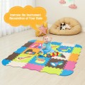Image of Costway 125 Pieces Baby Foam Interlocking Play Mat with Fence Instruments Styles