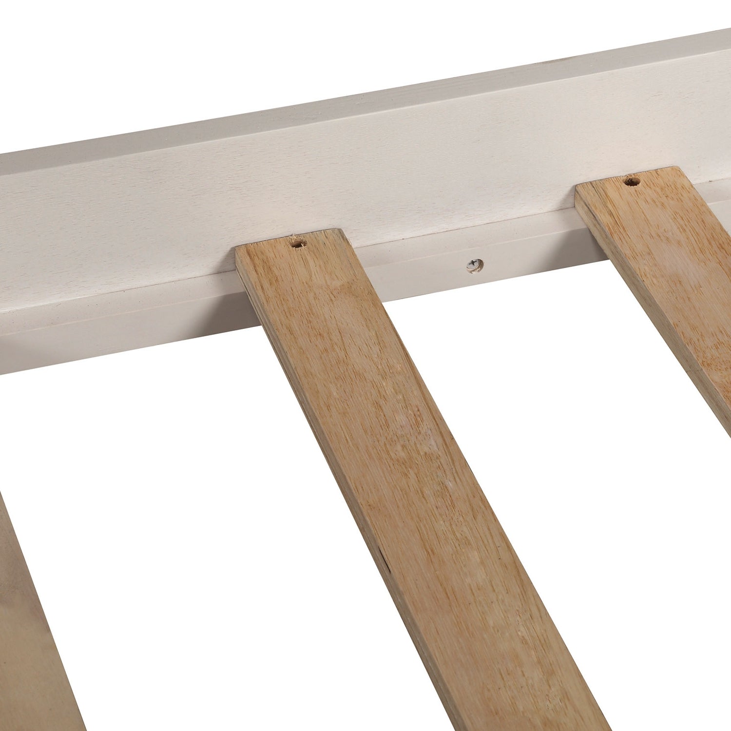 Kaba Kids Twin Over Full Bunk Bed with Storage in White