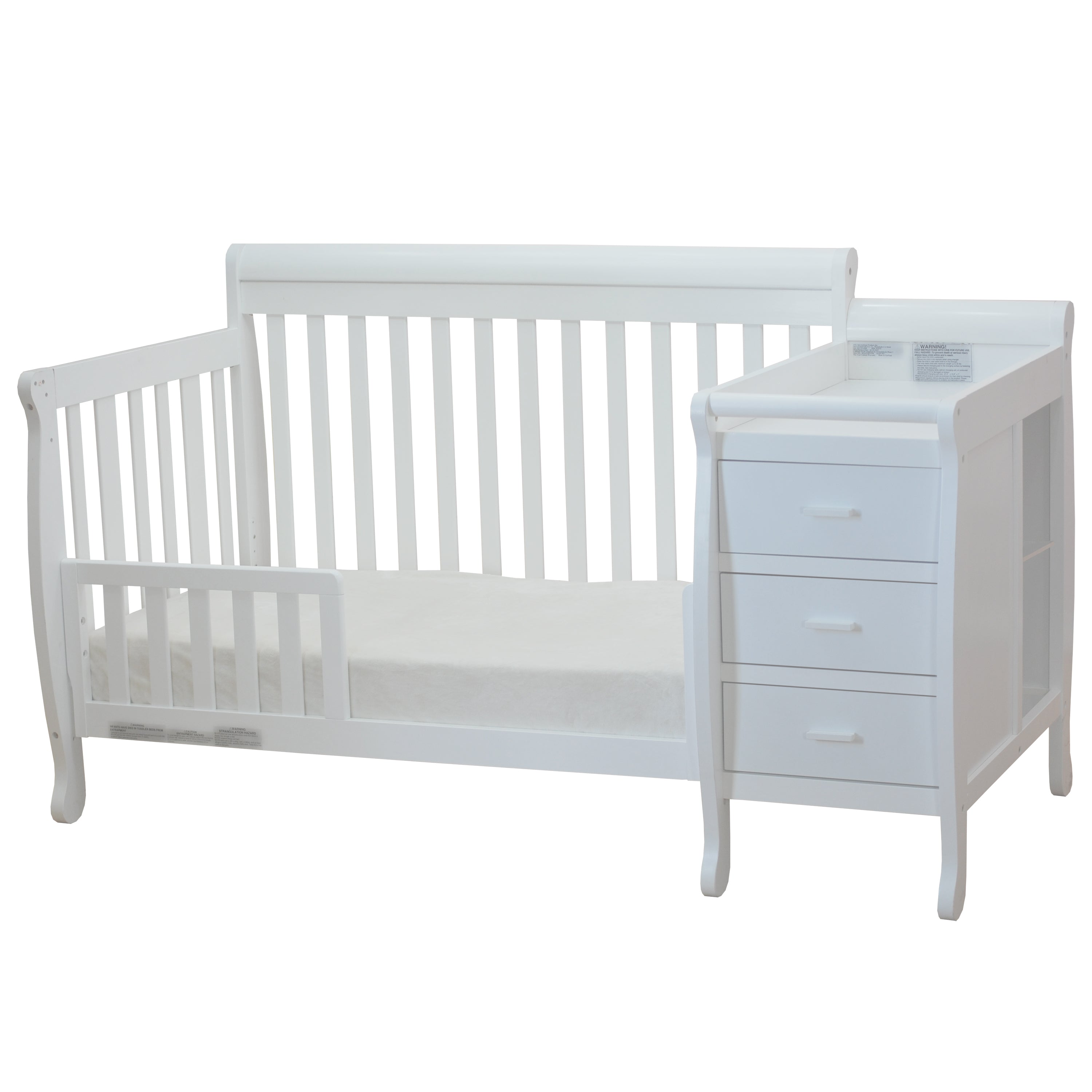Athena Kimberly 3 in 1 Convertible Crib and Changer in White