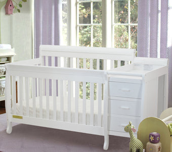 Athena Kimberly 3 in 1 Convertible Crib and Changer in White
