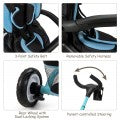 Image of Costway 6-in-1 Detachable Kids Baby Stroller Tricycle with Canopy and Safety Harness