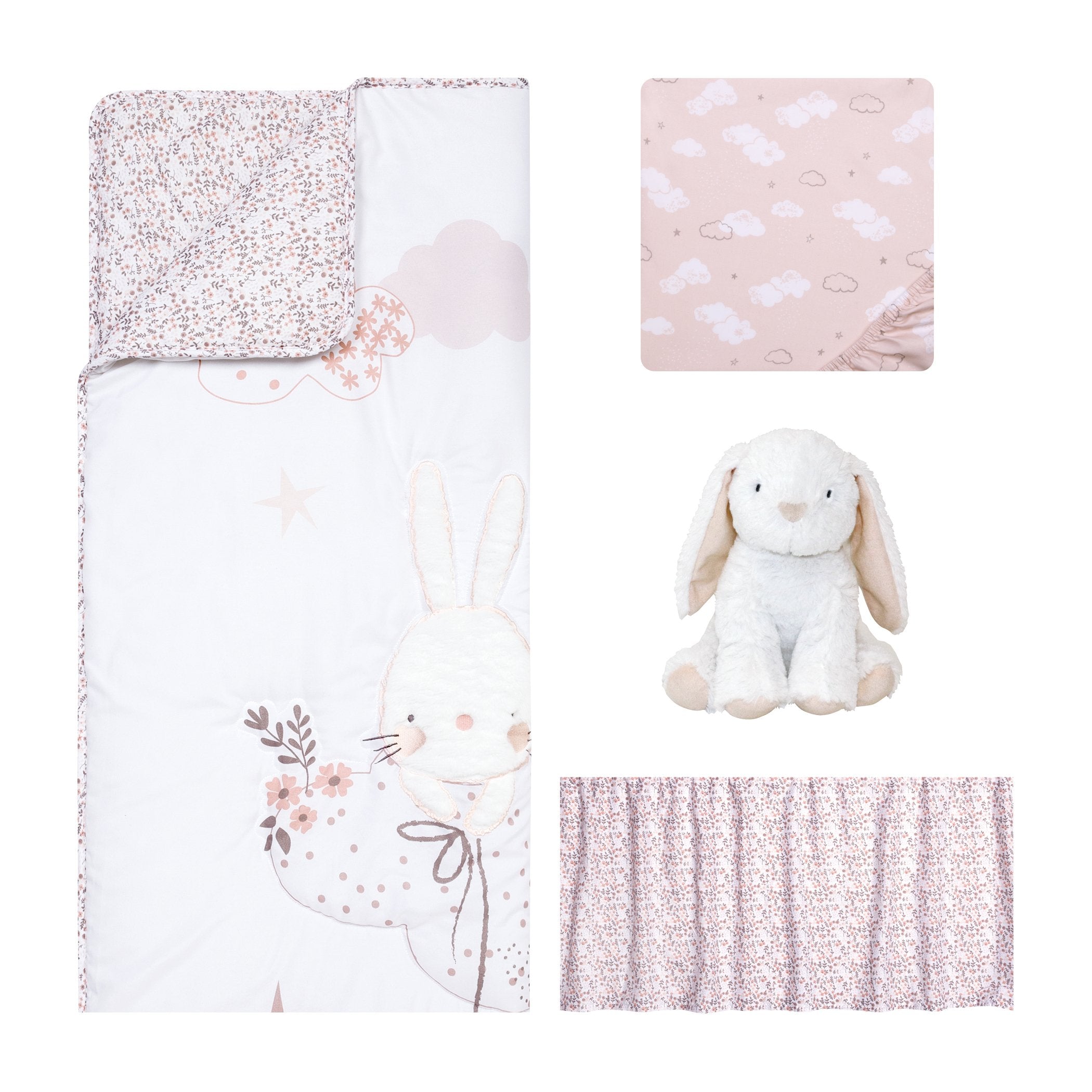 Sammy and Lou Cottontail Cloud 4 Piece Crib Bedding Set