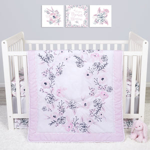 Sammy and Lou Simply Floral 4 Piece Crib Bedding Set