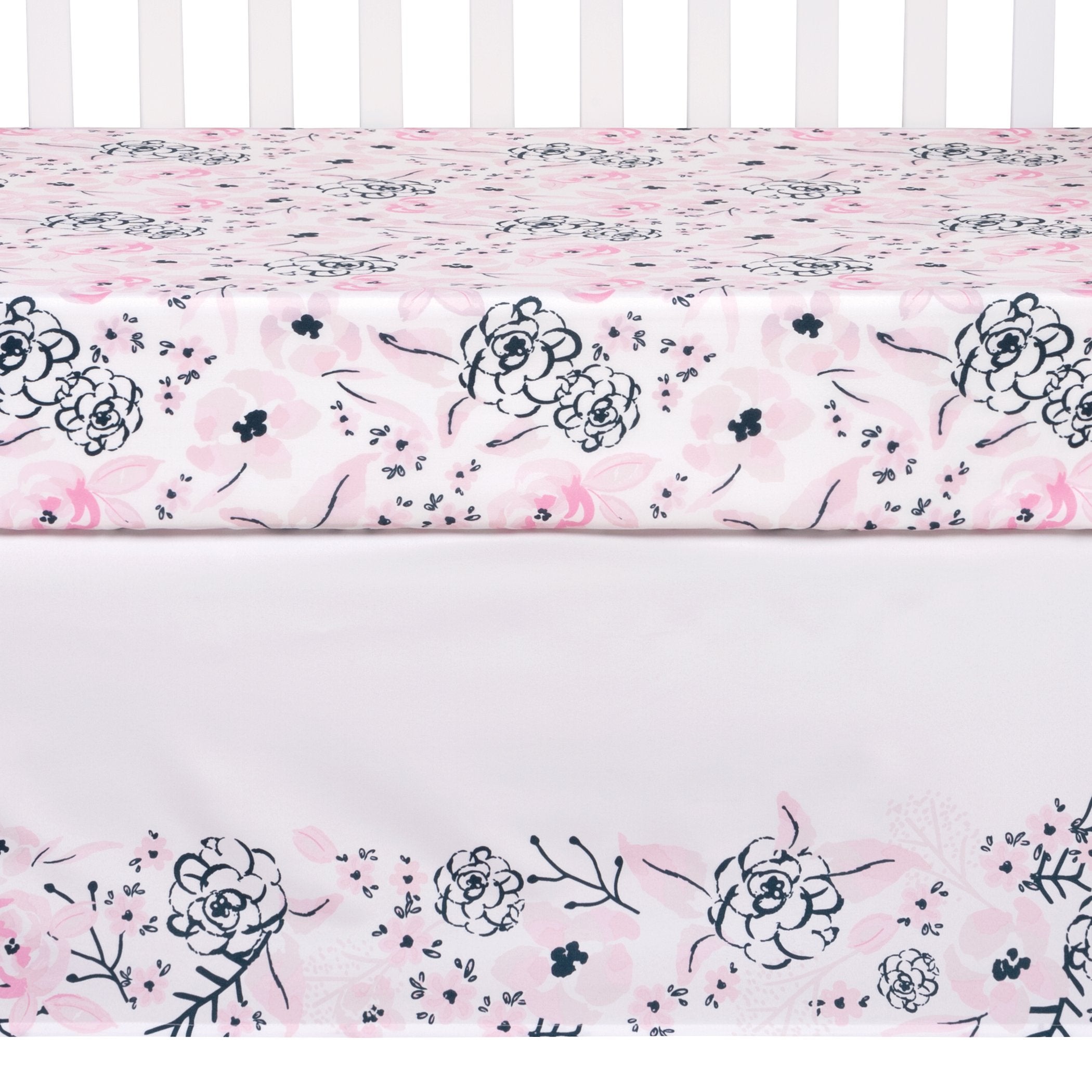 Sammy and Lou Simply Floral 4 Piece Crib Bedding Set