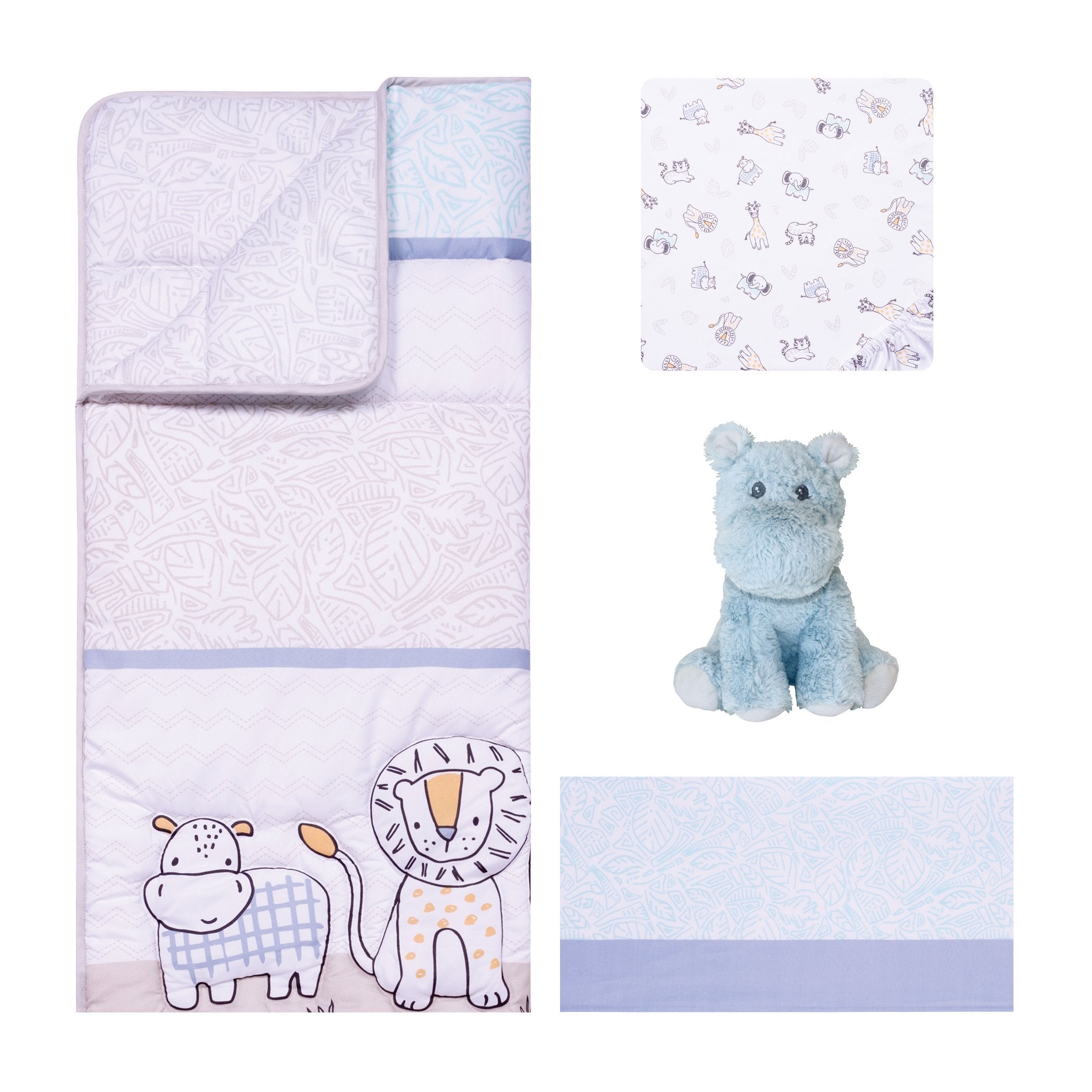 Sammy and Lou Safari Yearbook 4 Piece Crib Bedding Set